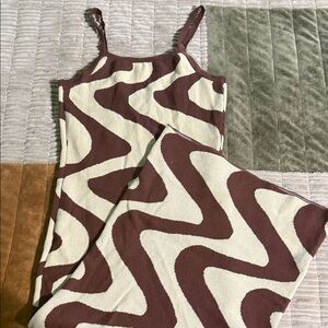 Brown and Cream Patterned Dress
